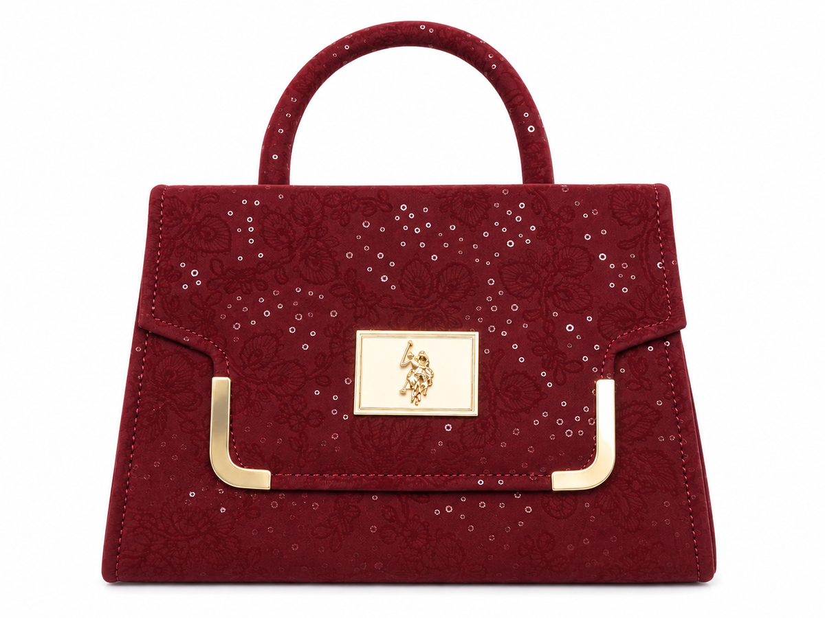 Burgundy Suede Handbag