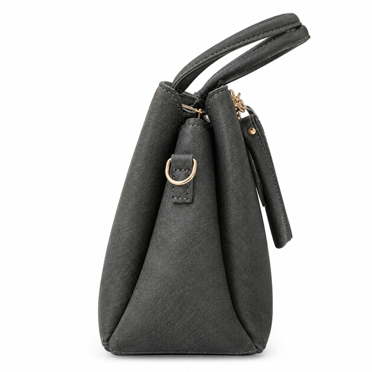 Slate Grey Textured Handbag Set