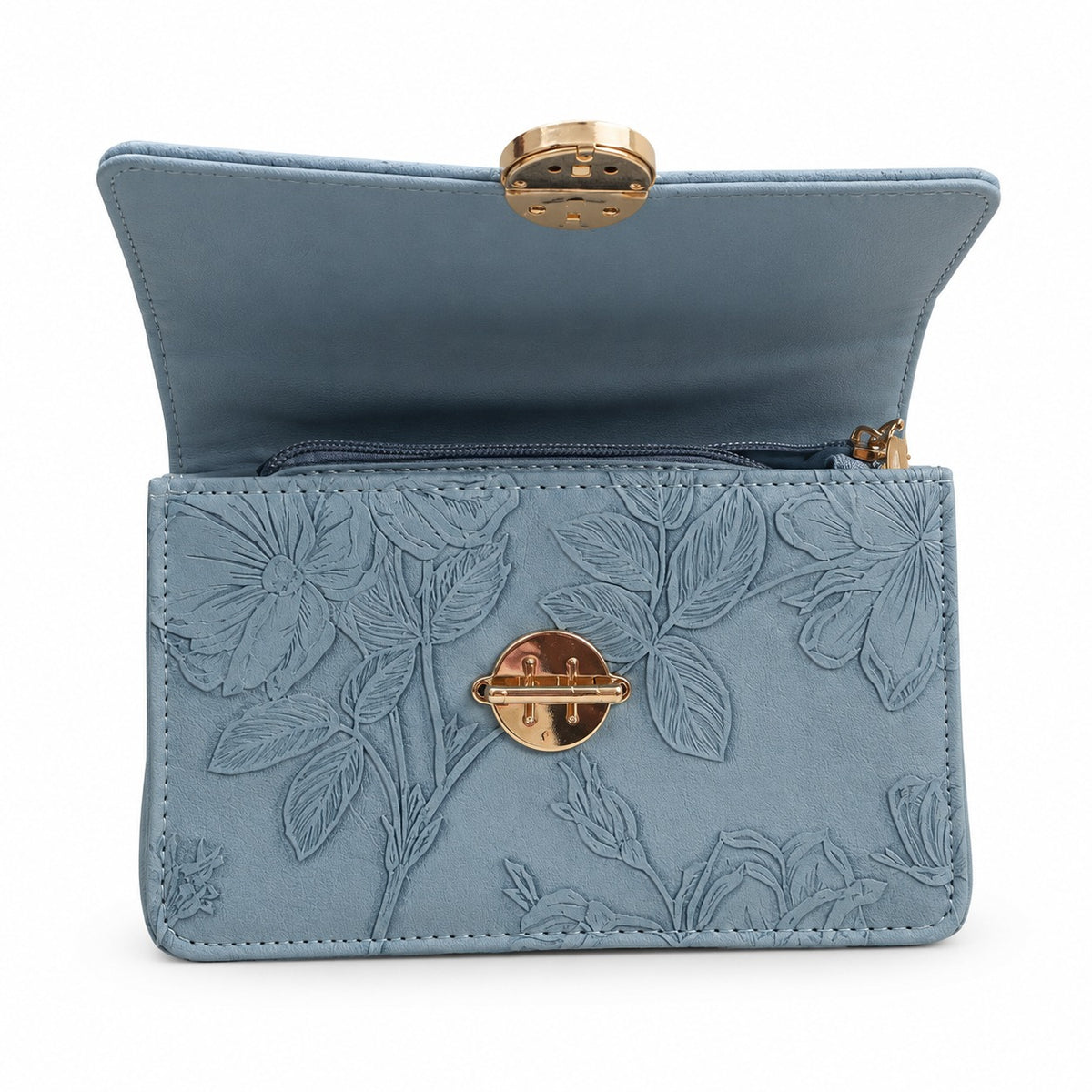 Misty Blue Rose Handbag