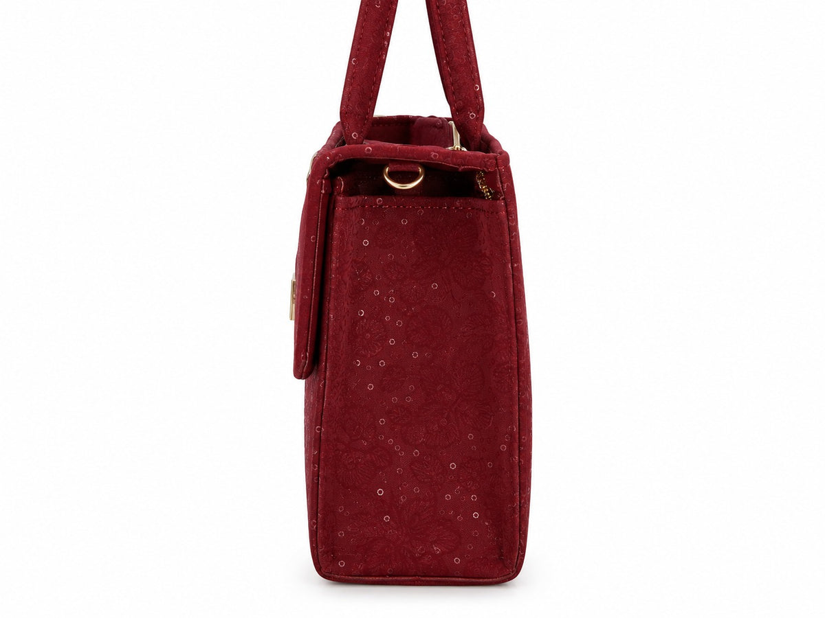 Burgundy Suede Handbag