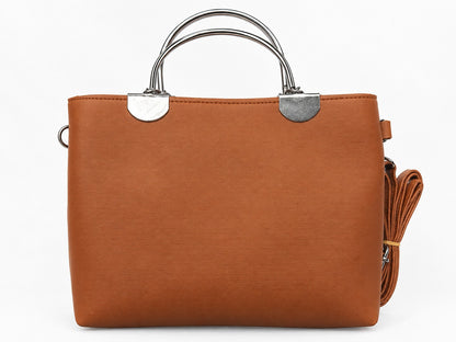 Tan Brown Structured Handbag