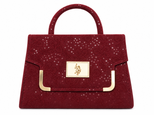 Burgundy Suede Handbag