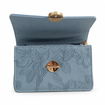 Misty Blue Rose Handbag