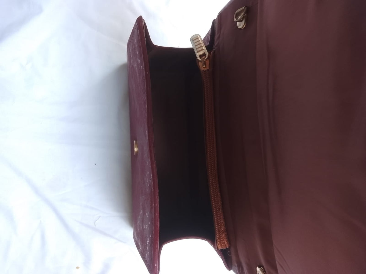 Burgundy Suede Handbag