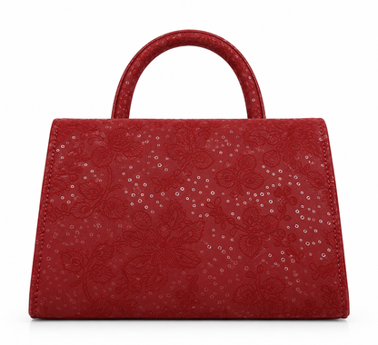 Burgundy Suede Handbag