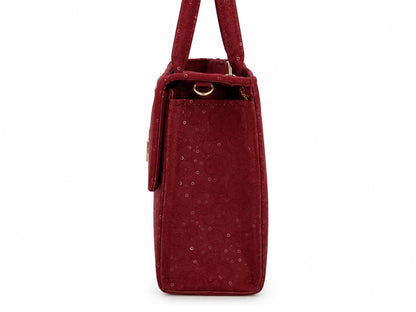 Burgundy Suede Handbag